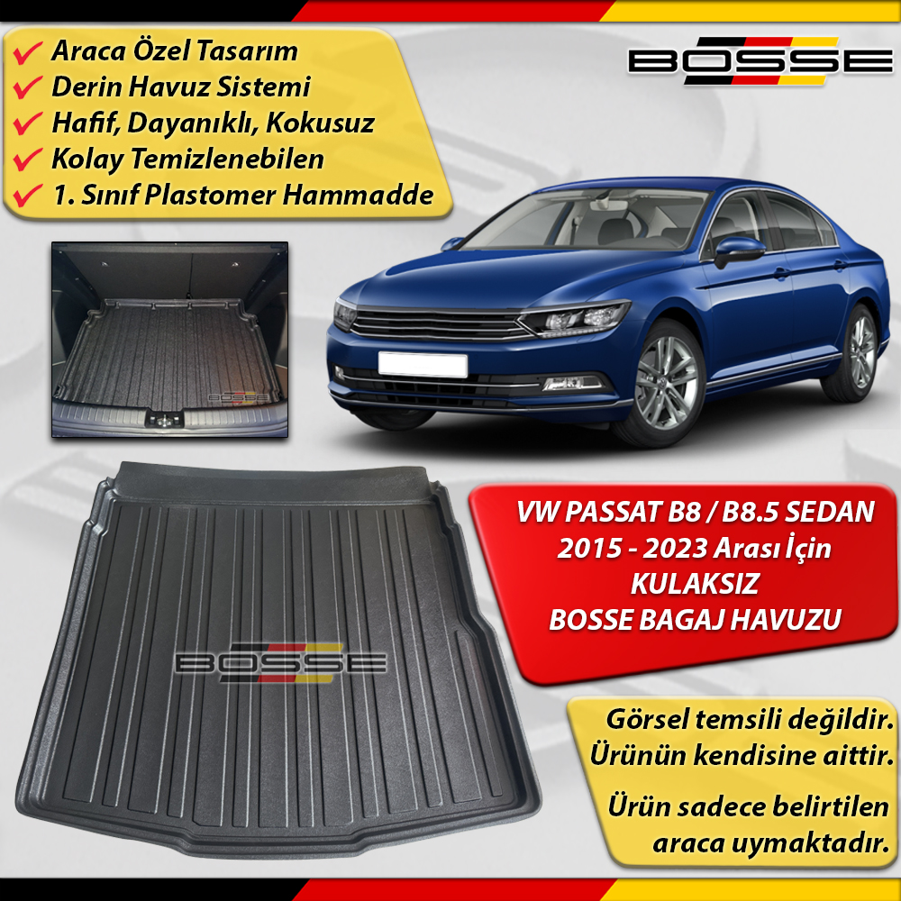 VW Passat B8 Bagaj Havuzu SEDAN Kulaksız Tip 2015 2023 Arası BOSSE