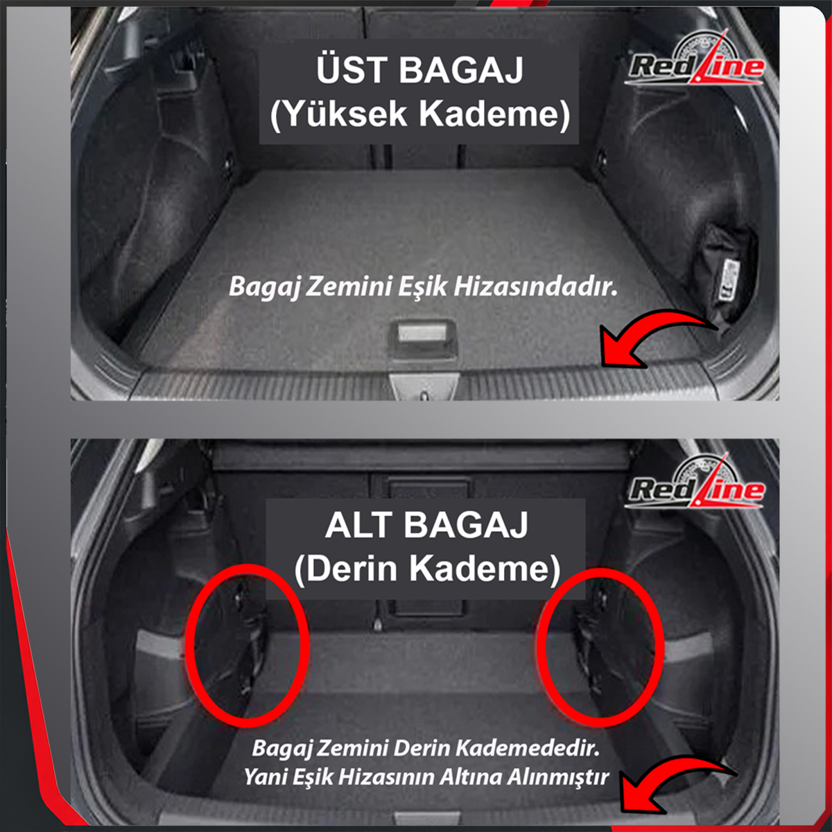 Nissan X Trail Bagaj Havuzu X-Trail 7 Koltuk (T32) 2015 2021 Arası Redline