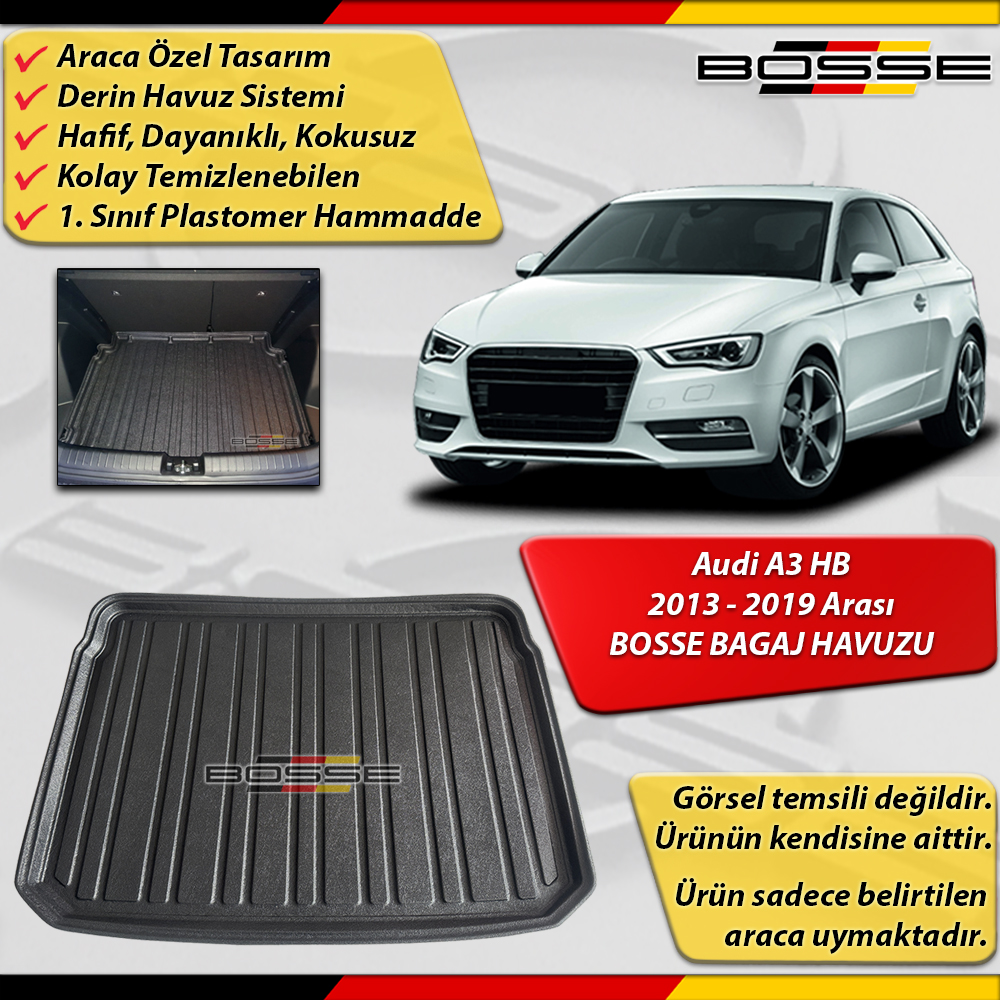 Audi A3 Bagaj Havuzu HB 2013 - 2019 Arası 5 Kapı BOSSE Bagaj Havuzu