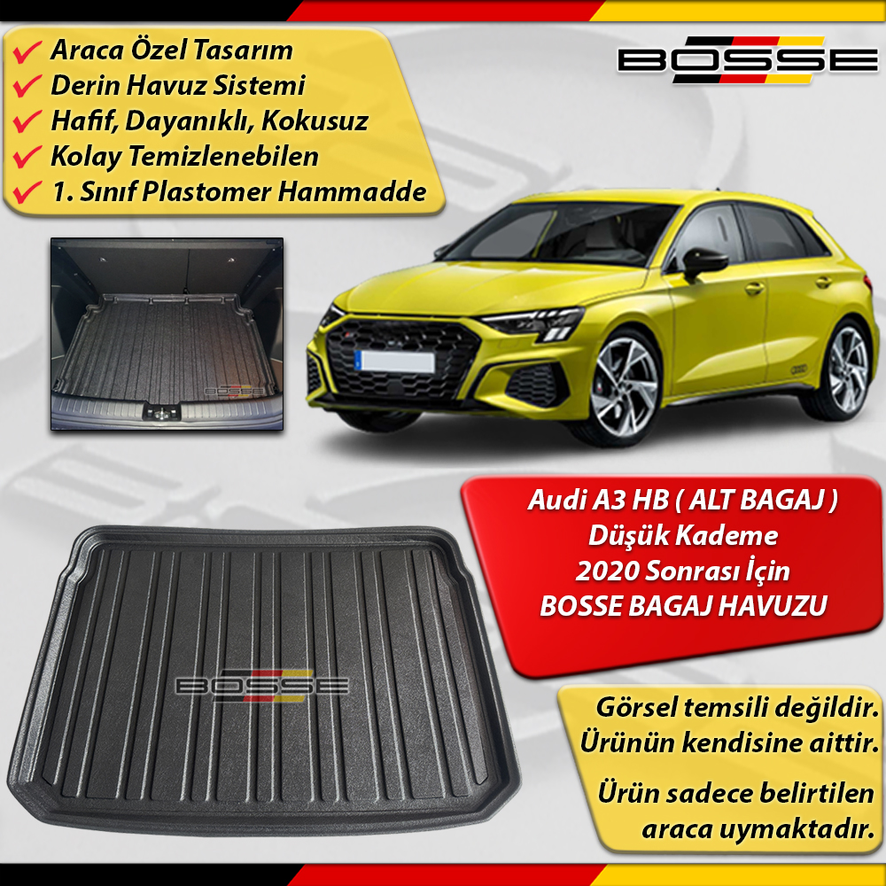 Audi A3 Bagaj Havuzu HB ( ALT BAGAJ ) Düşük Kademe İçin 2020 Sonrası BOSSE