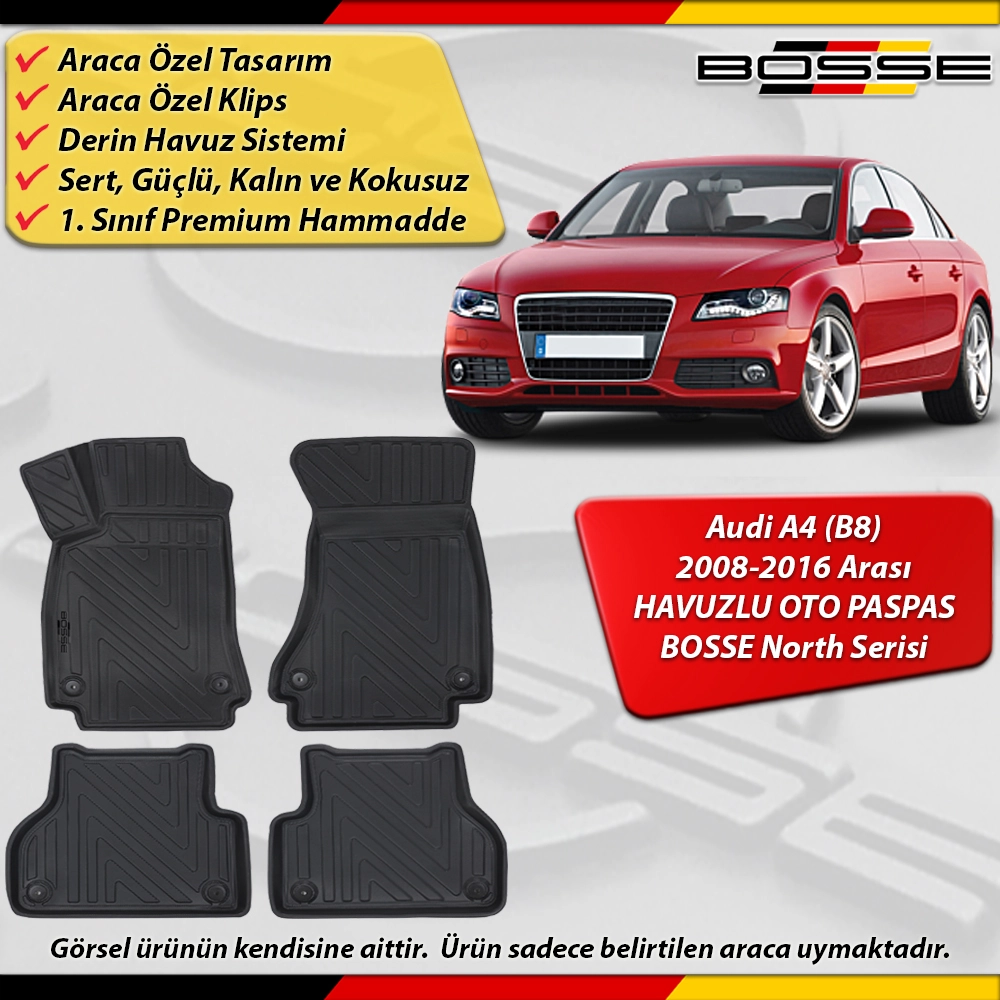 Audi A4 Paspas Araca Özel (B8) 2008-2016 Derin Havuzlu BOSSE North Serisi