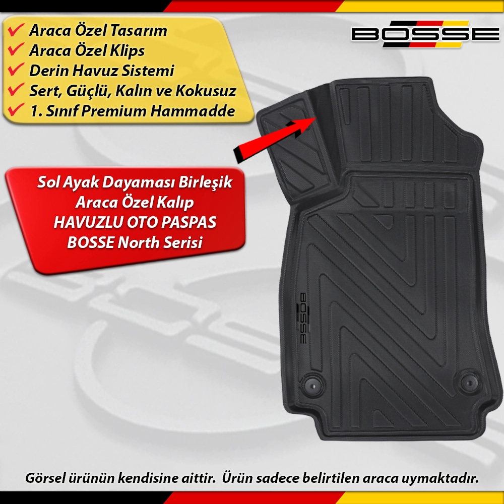 Audi A4 Paspas Araca Özel (B8) 2008-2016 Derin Havuzlu BOSSE North Serisi