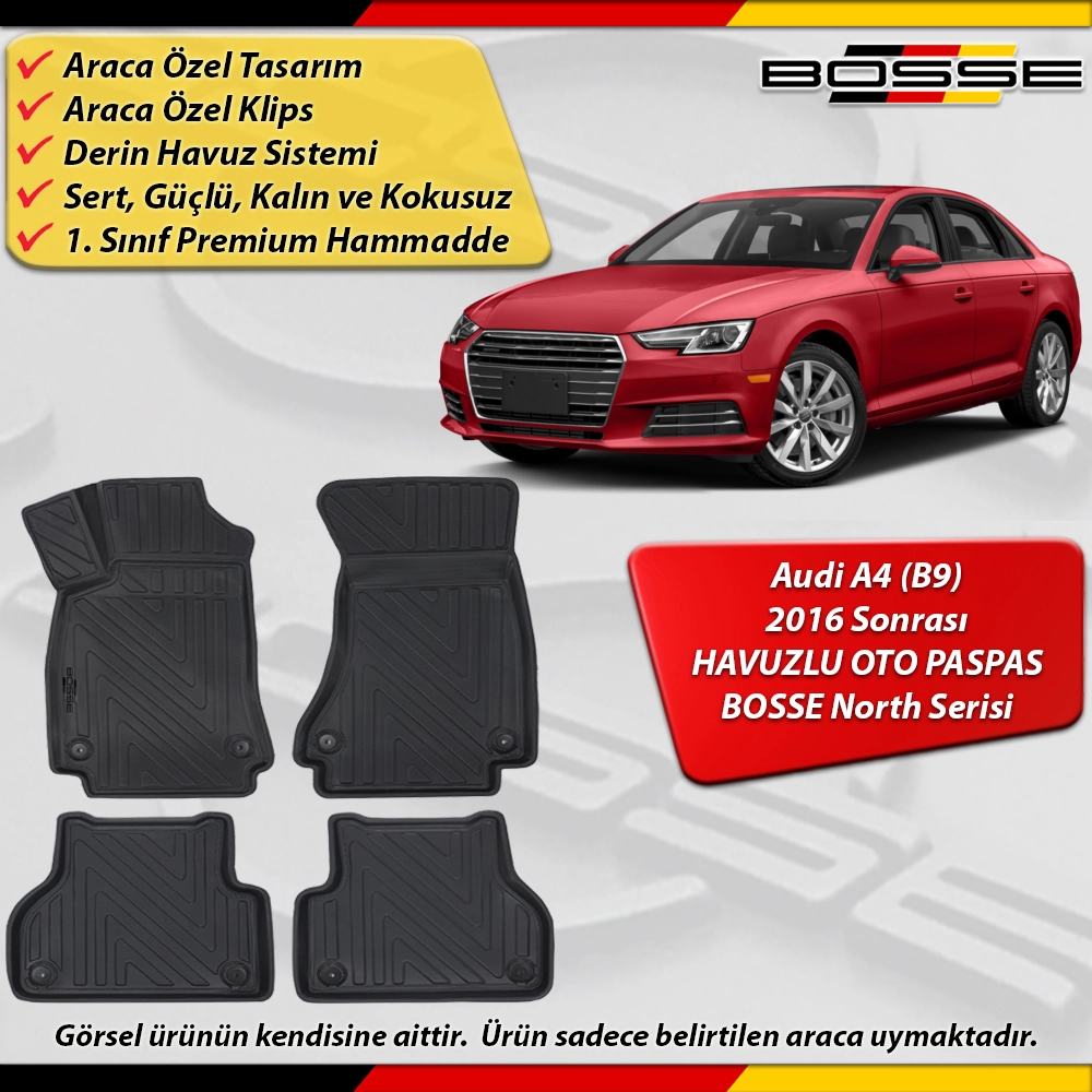 Audi A4 Paspas Araca Özel (B9) 2016 2025 Arası Derin Havuzlu BOSSE North Serisi