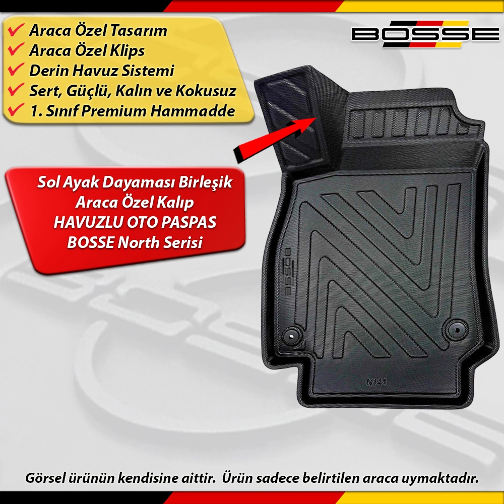 Audi A6 Paspas Araca Özel (C8) 2018 Ve Sonrası Derin Havuzlu BOSSE North Serisi