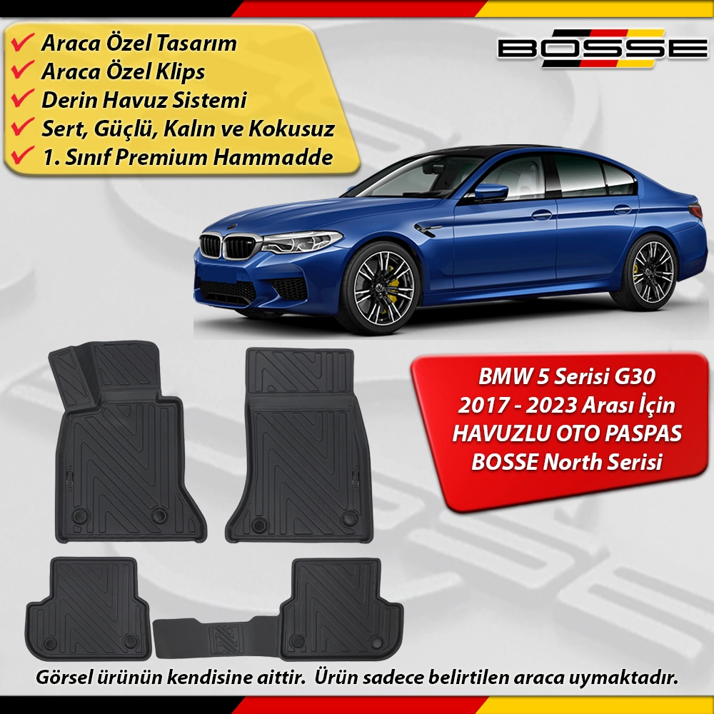 Bmw 5 Serisi G30 Paspas Araca Özel 2017 - 2023 Arası Derin Havuzlu BOSSE North Serisi