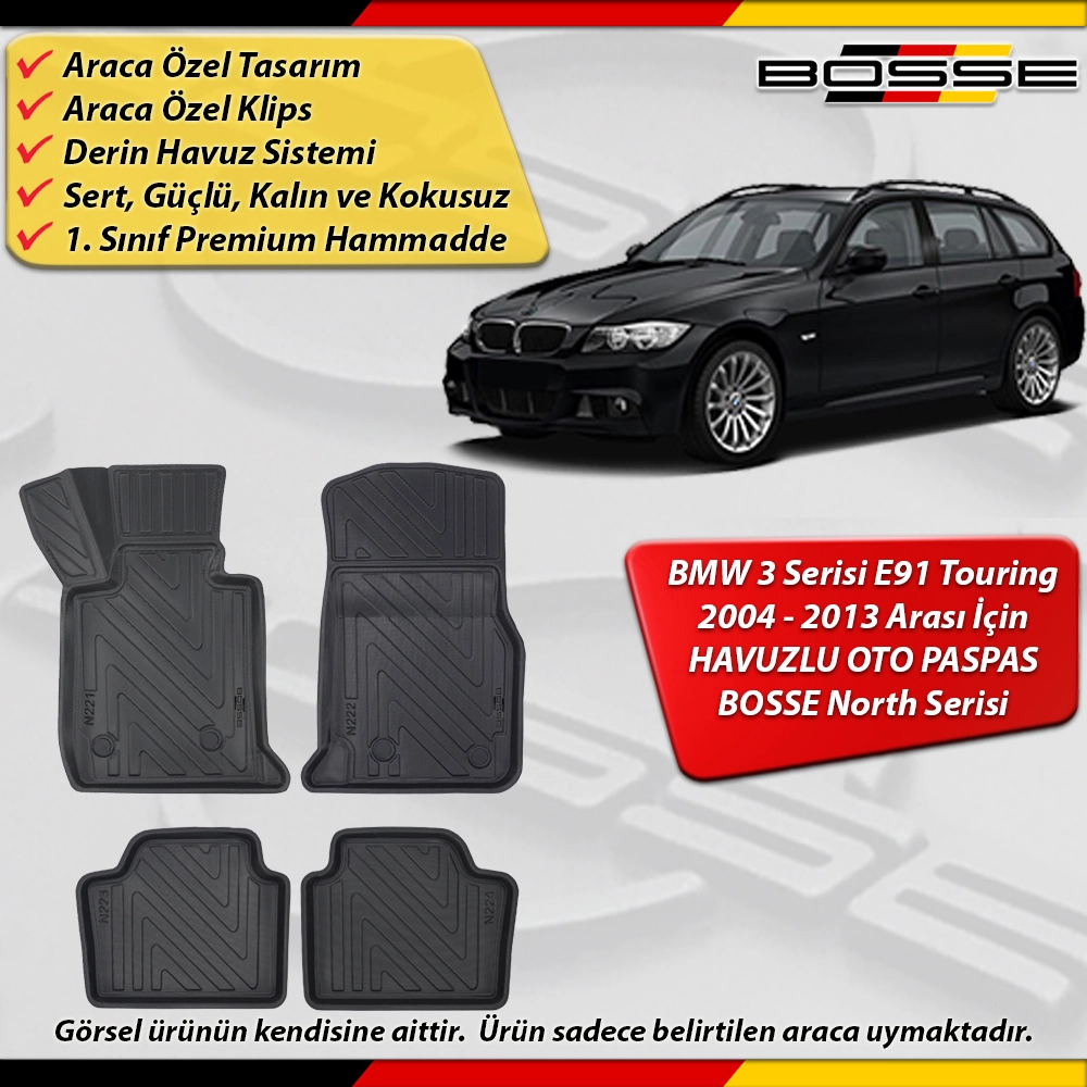 Bmw 3 Serisi E91 Paspas Araca Özel Touring 2004-2013 Derin Havuzlu BOSSE North Serisi