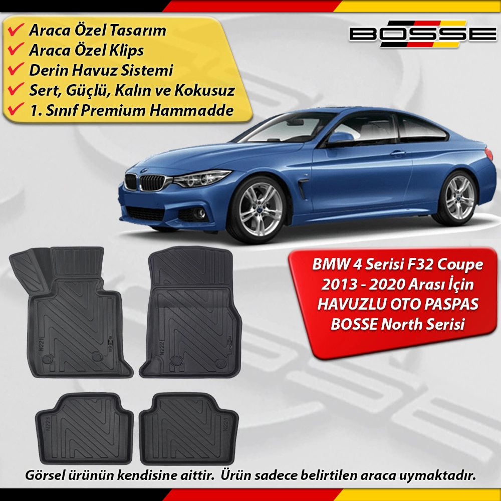 Bmw 4 Serisi F32 Paspas Araca Özel Coupe 2013-2020 Derin Havuzlu BOSSE North Serisi