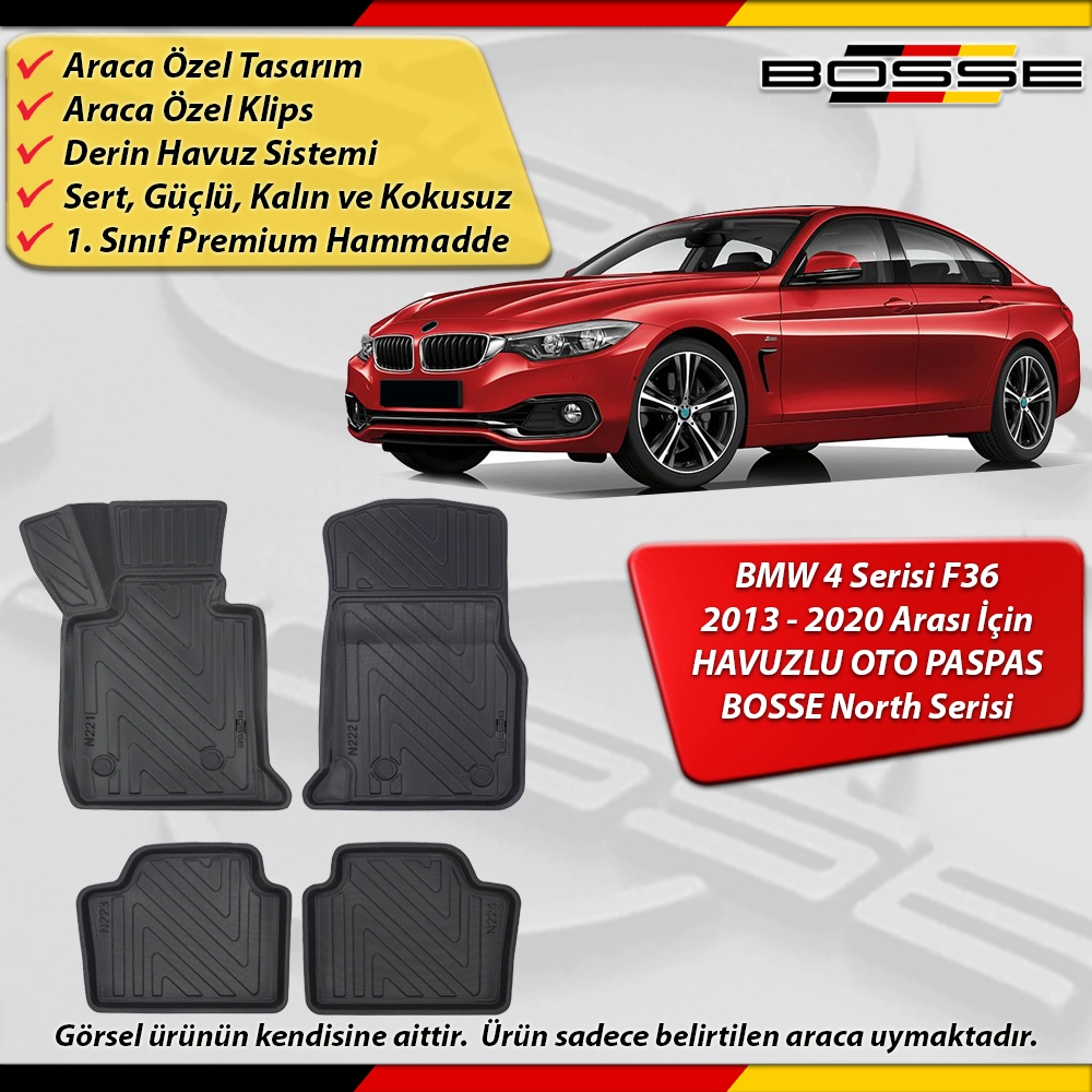Bmw 4 Serisi F36 Paspas Araca Özel 2013-2020 Derin Havuzlu BOSSE North Serisi