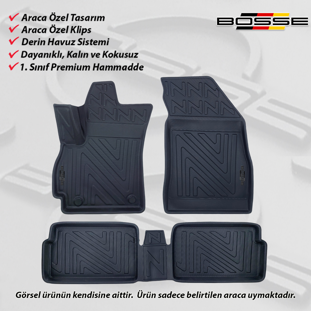 Chery Omoda 5 Paspas Araca Özel 2022 Sonrası BOSSE 3D Havuzlu Oto Paspas