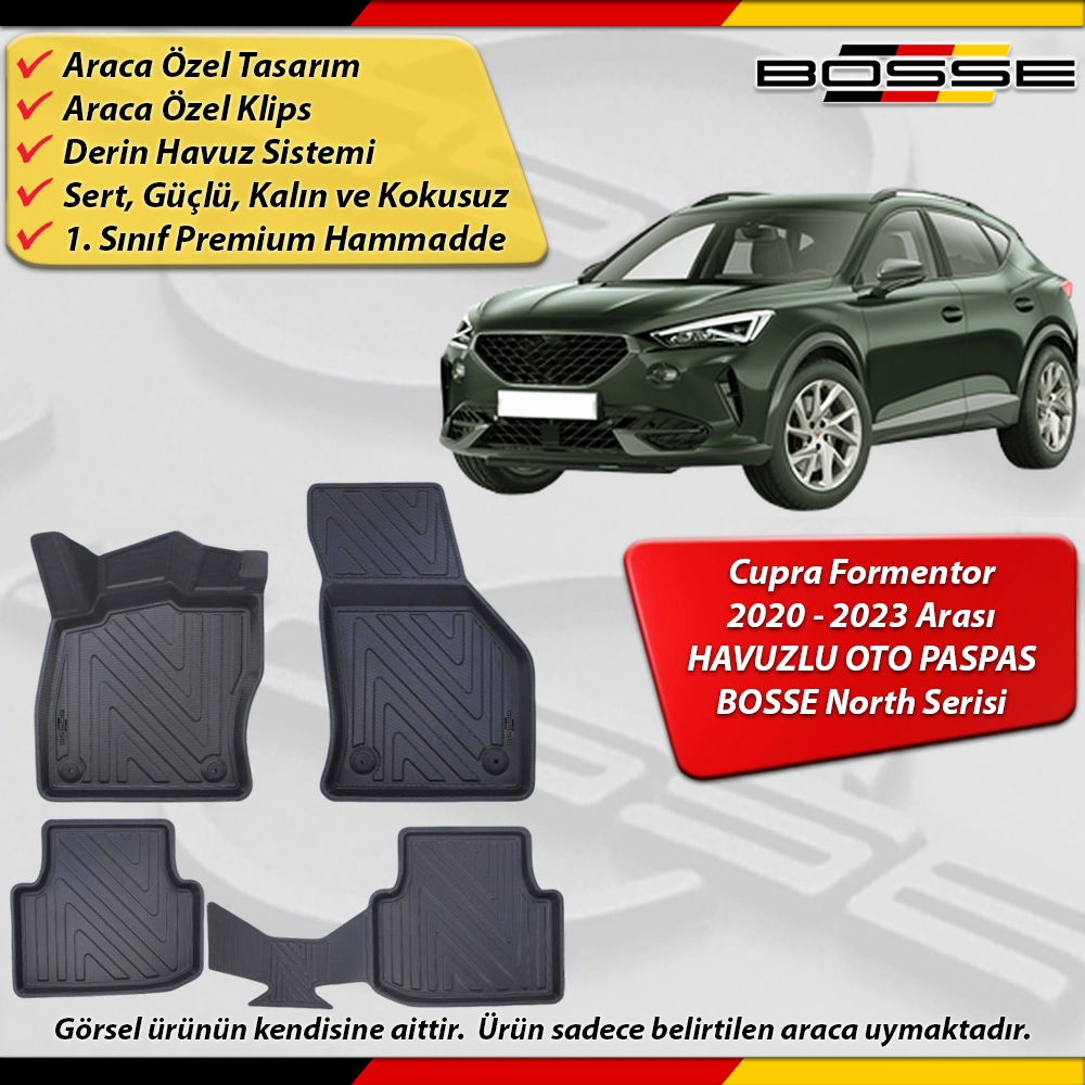 Cupra Formentor Paspas Araca Özel 2020-2023 Arası Derin Havuzlu BOSSE North Serisi