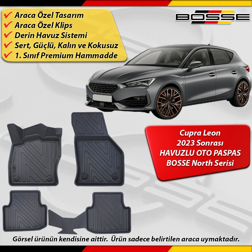 Cupra Leon Paspas Araca Özel (Manuel) 2023 Sonrası Derin Havuzlu BOSSE North Serisi