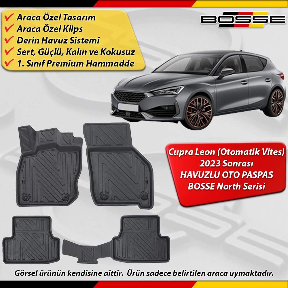 Cupra Leon Paspas Araca Özel (Otomatik) 2023 Sonrası Derin Havuzlu BOSSE North Serisi