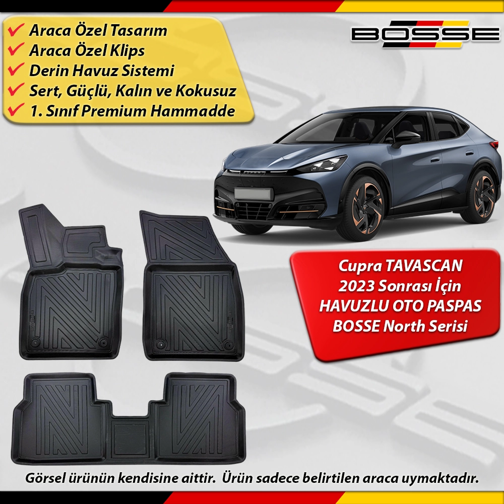 Cupra Tavascan Paspas Araca Özel 2023 Sonrası Derin Havuzlu BOSSE North Serisi
