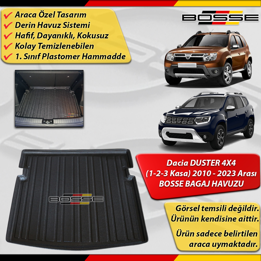 Dacia Duster Bagaj Havuzu 4x4 (1-2-3 Kasalar) 2010 2023 Arası BOSSE