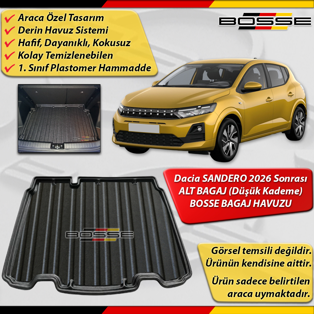 Dacia Sandero Bagaj Havuzu ALT BAGAJ (Derin Kademe) 2026 Sonrası BOSSE