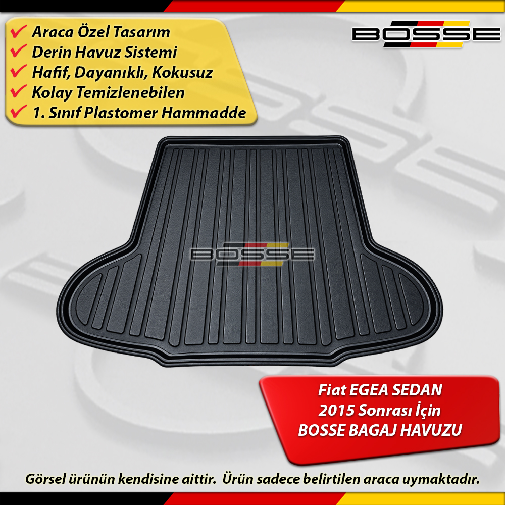 Fiat Egea Bagaj Havuzu SEDAN 2015 Sonrası BOSSE 3D Bagaj Havuzu