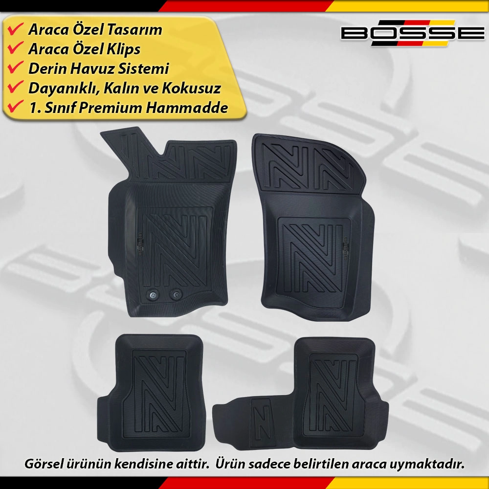 Fiat Siena Paspas Araca Özel 1996 2012 Arası İçin Derin Havuzlu Paspas BOSSE North Serisi