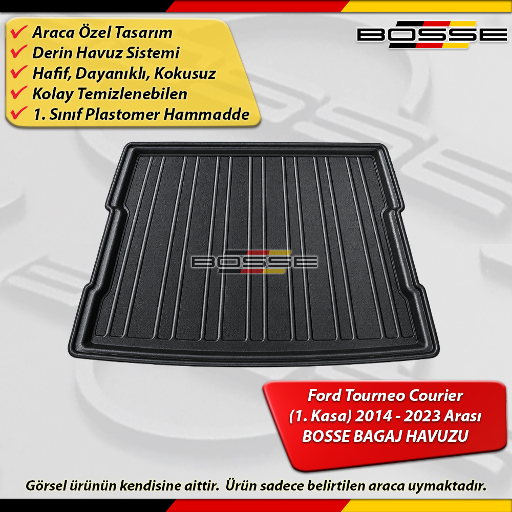 Ford Courier Bagaj Havuzu Koltuklu Araca Özel 2014 2023 Arası BOSSE 3D Bagaj Havuzu