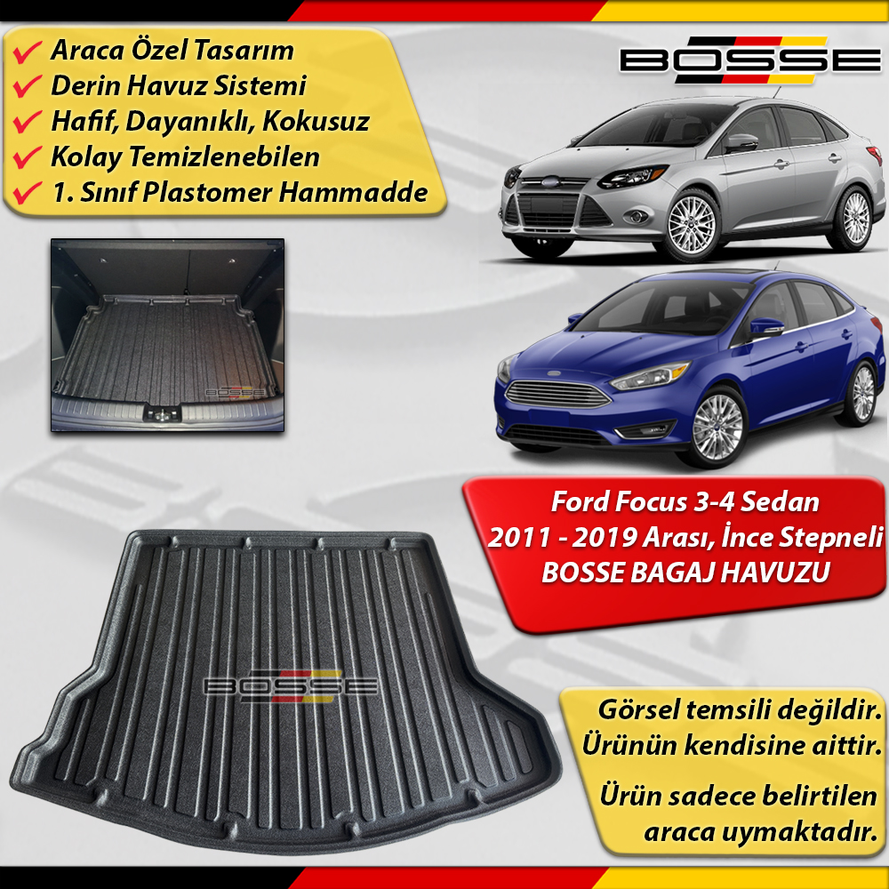 Ford Focus 3 Bagaj Havuzu 3.5 Bagaj Havuzu SEDAN İnce Stepneli 2011 2018 BOSSE