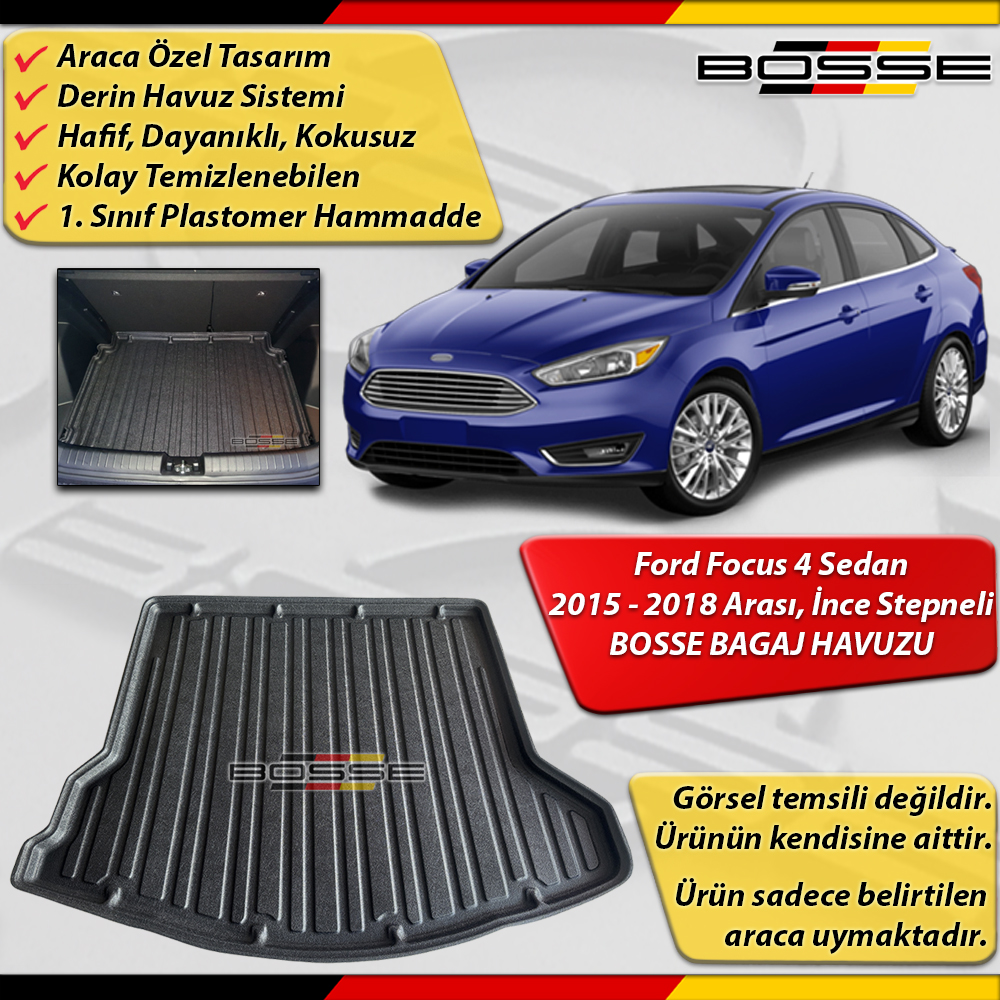 Ford Focus 4 Bagaj Havuzu SEDAN İnce Stepneli Kasa İçin 2015 2018 Arası BOSSE