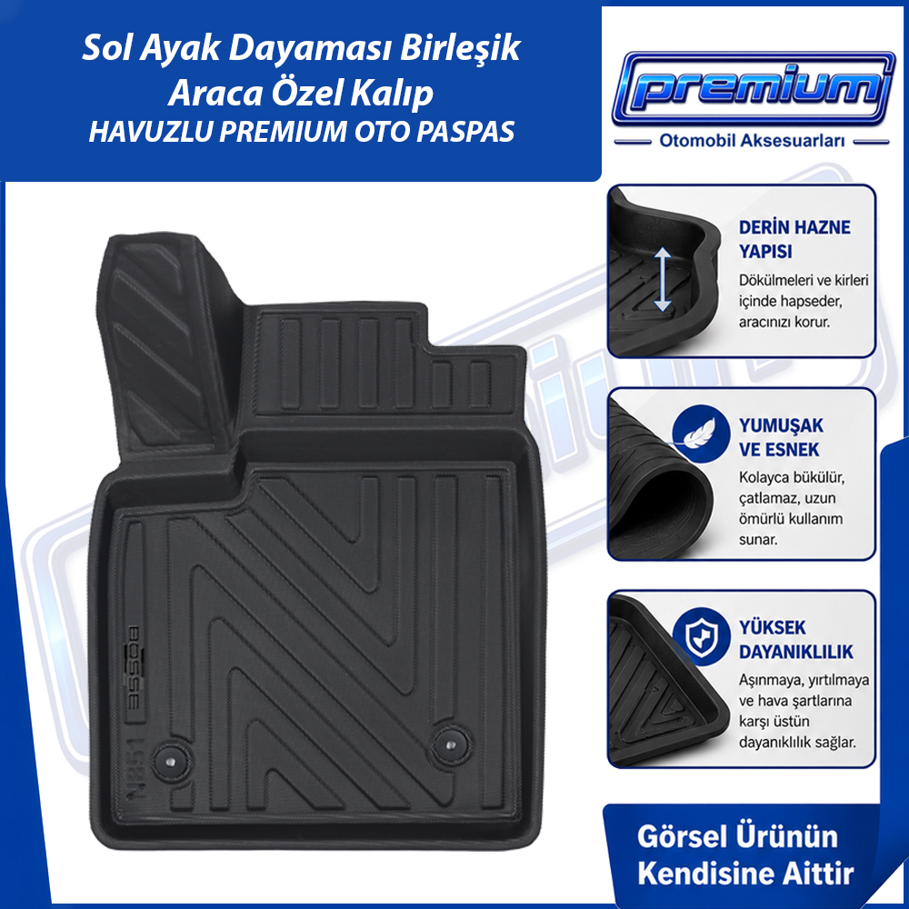 Ford Focus 4 - 5 Paspas Araca Özel HB 2018 Sonrası Derin Havuzlu Premium Oto Paspas