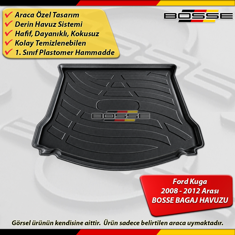 Ford Kuga Bagaj Havuzu 2008 - 2012 Arası BOSSE 3D Bagaj Havuzu