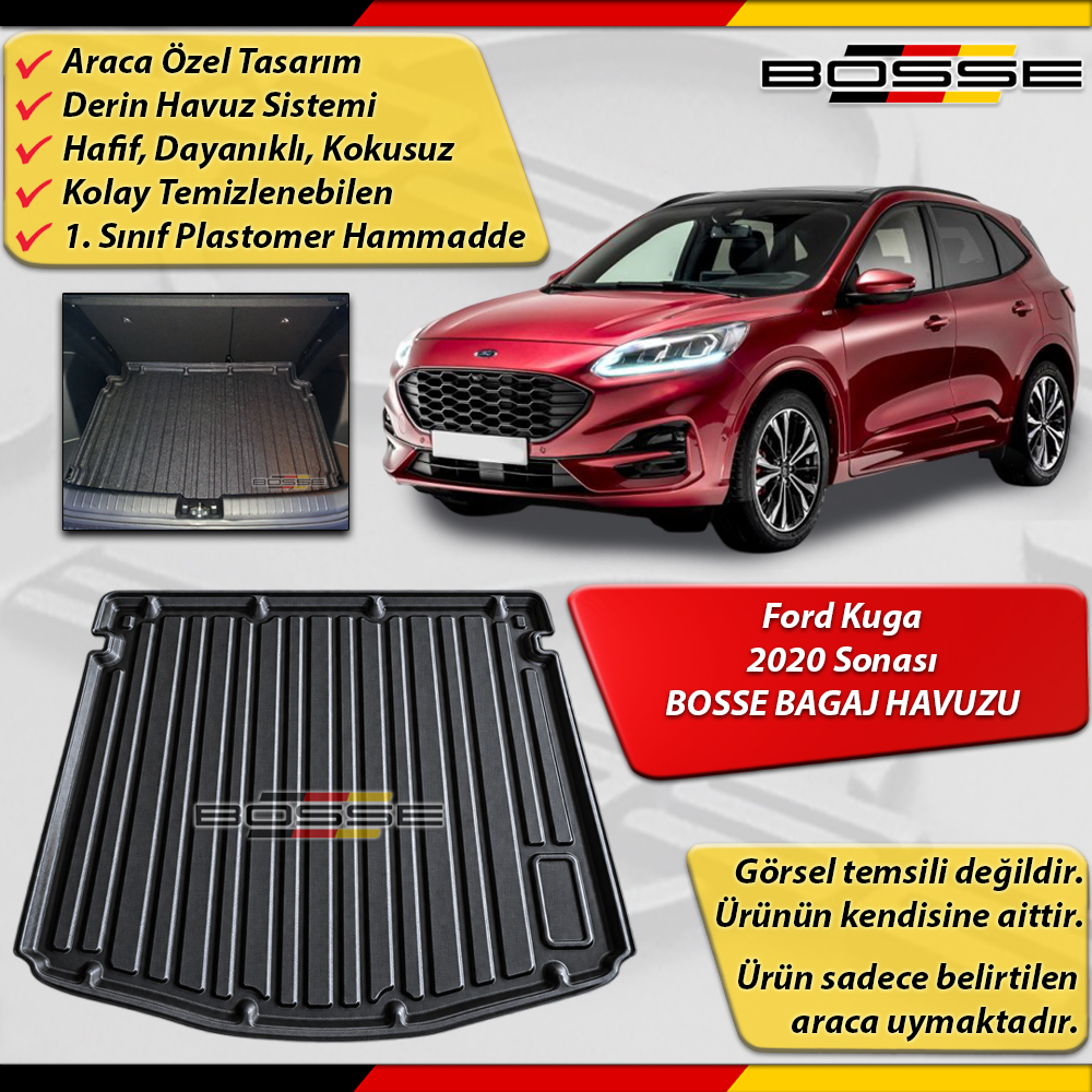 Ford Kuga Bagaj Havuzu 2020 Sonrası BOSSE 3D Bagaj Havuzu