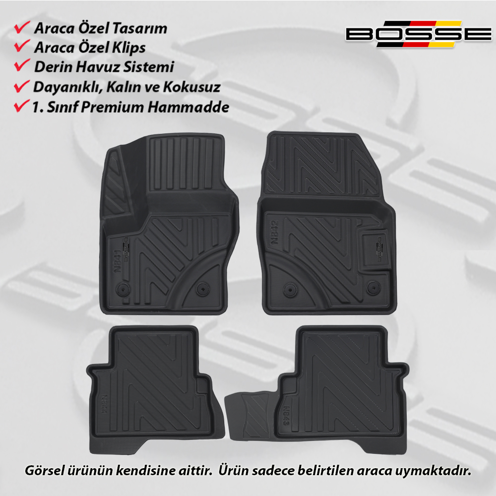 Ford Kuga Paspas 2013 2019 BOSSE BOSSE 3D Havuzlu Oto Paspas