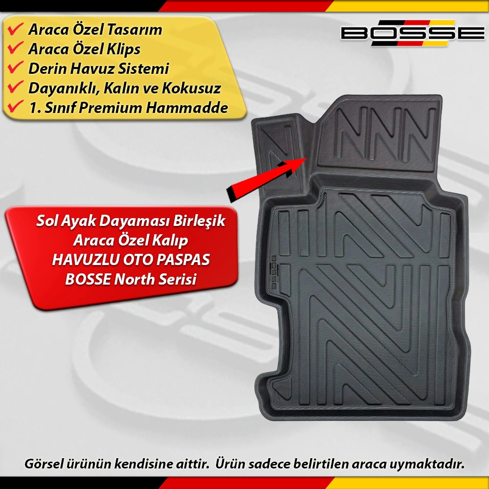Honda Civic Sedan Paspas FD6 Araca Özel 2006-2012 Derin Havuzlu North Serisi