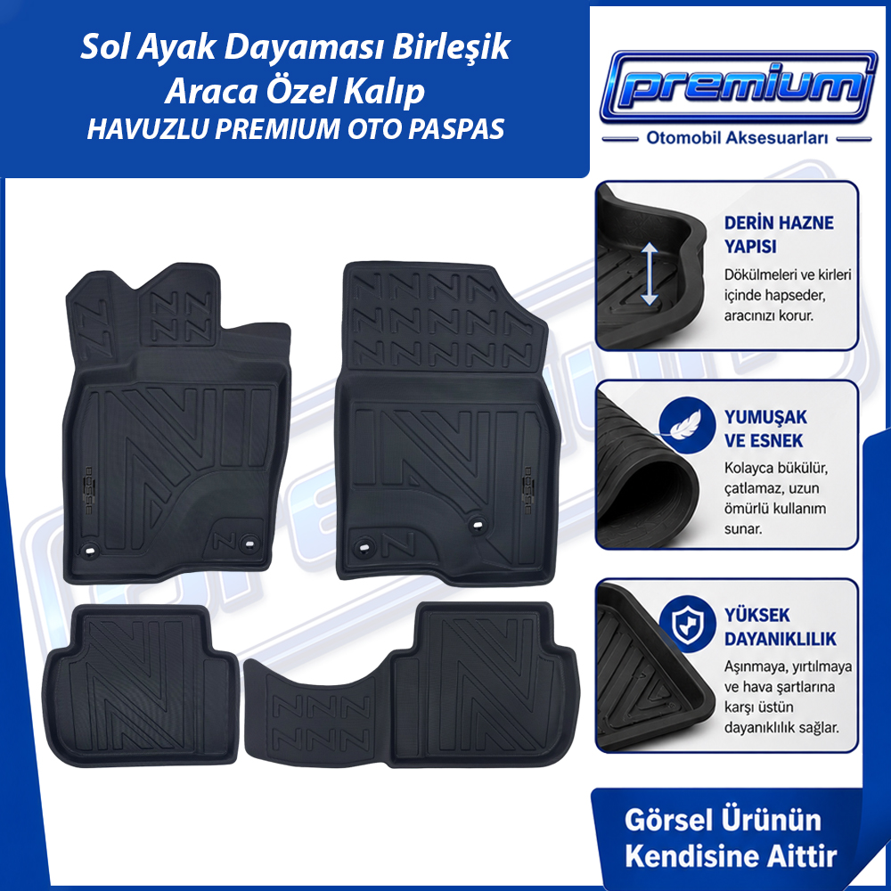 Honda Civic Paspas Araca Özel FE1 Kasa 2021 Sonrası İçin Derin Havuzlu Premium Oto Paspas