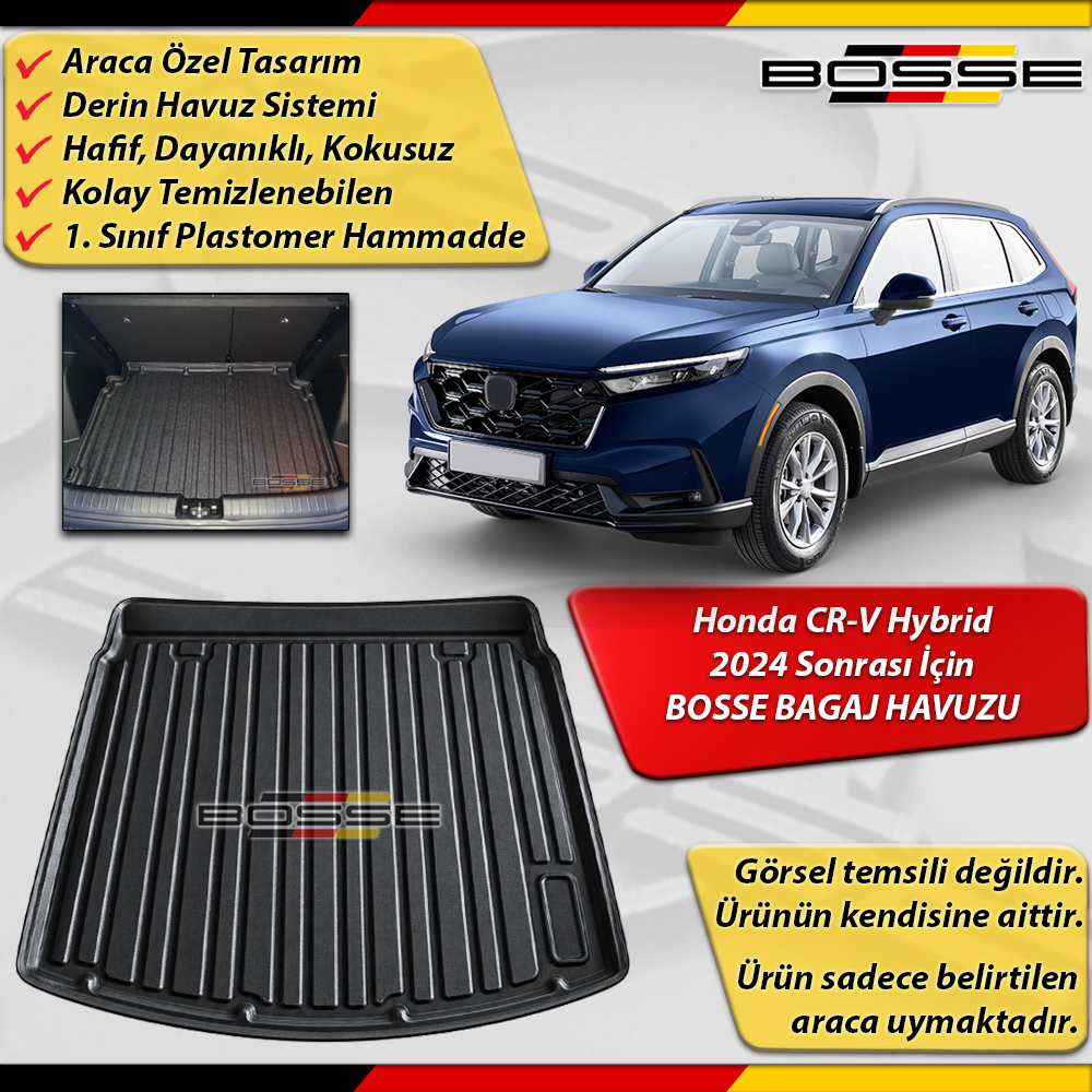 Honda Crv Bagaj Havuzu Cr-v Hybrid 2024 Sonrası BOSSE 3D Bagaj Havuzu