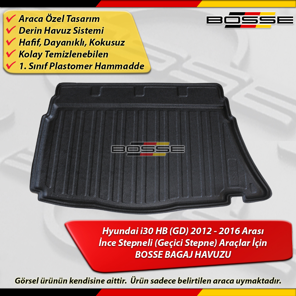 Hyundai i30 Bagaj Havuzu HB (GD) İnce Stepneli Araçlar İçin 2012 2016 Arası BOSSE