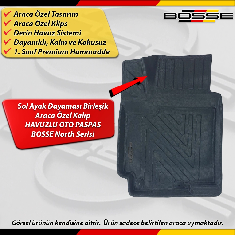 Kia Rio Paspas Araca Özel SEDAN / HB 2011 - 2016 Arası İçin Derin Havuzlu Paspas Serisi