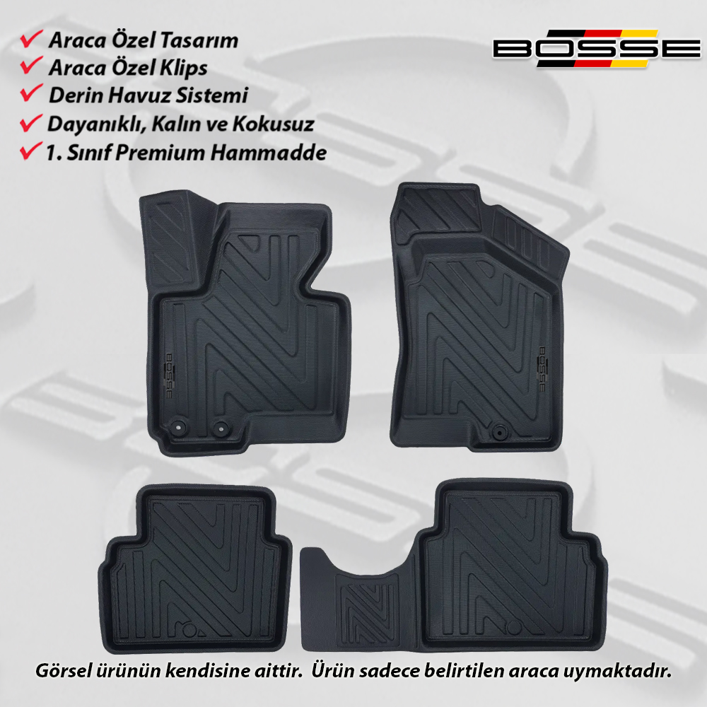 Kia Sportage Paspas Araca Özel 2010 2015 BOSSE 3D Havuzlu Oto Paspas
