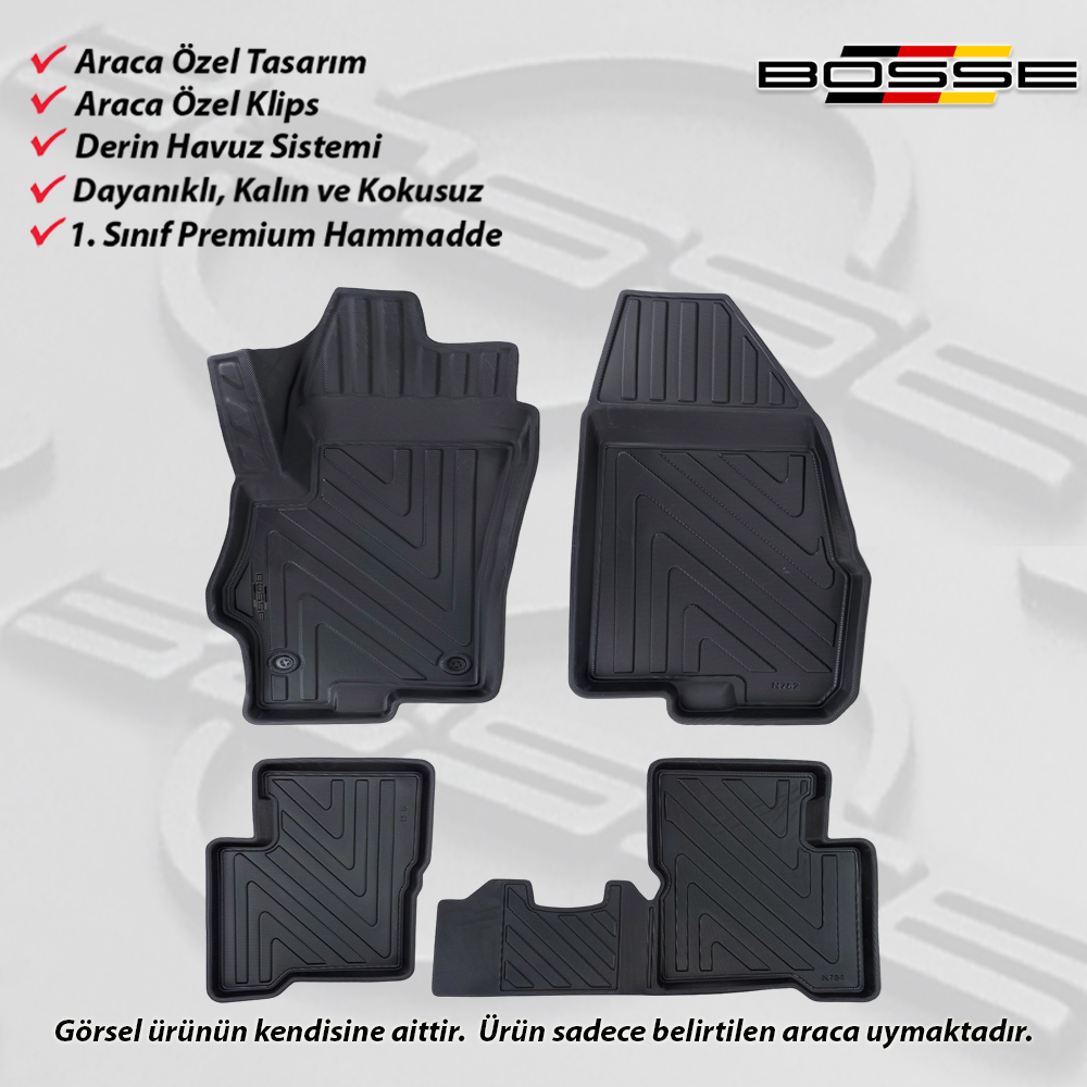 Fiat Linea Paspas Araca Özel 2007 Ve Sonrası BOSSE 3D Havuzlu Oto Paspas
