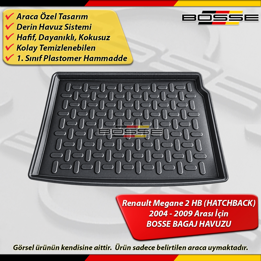 Renault Megane 2 HB Bagaj Havuzu Hatchback 2004 2009 Arası BOSSE 3D Bagaj Havuzu