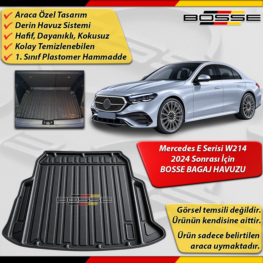 Mercedes E Serisi Bagaj Havuzu W214 SEDAN 2024 Sonrası BOSSE 3D Bagaj Havuzu