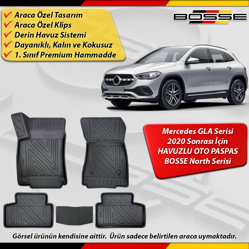 Mercedes GLA Serisi Paspas Araca Özel H247 Kasa 2020 Sonrası Derin Havuzlu BOSSE North Serisi