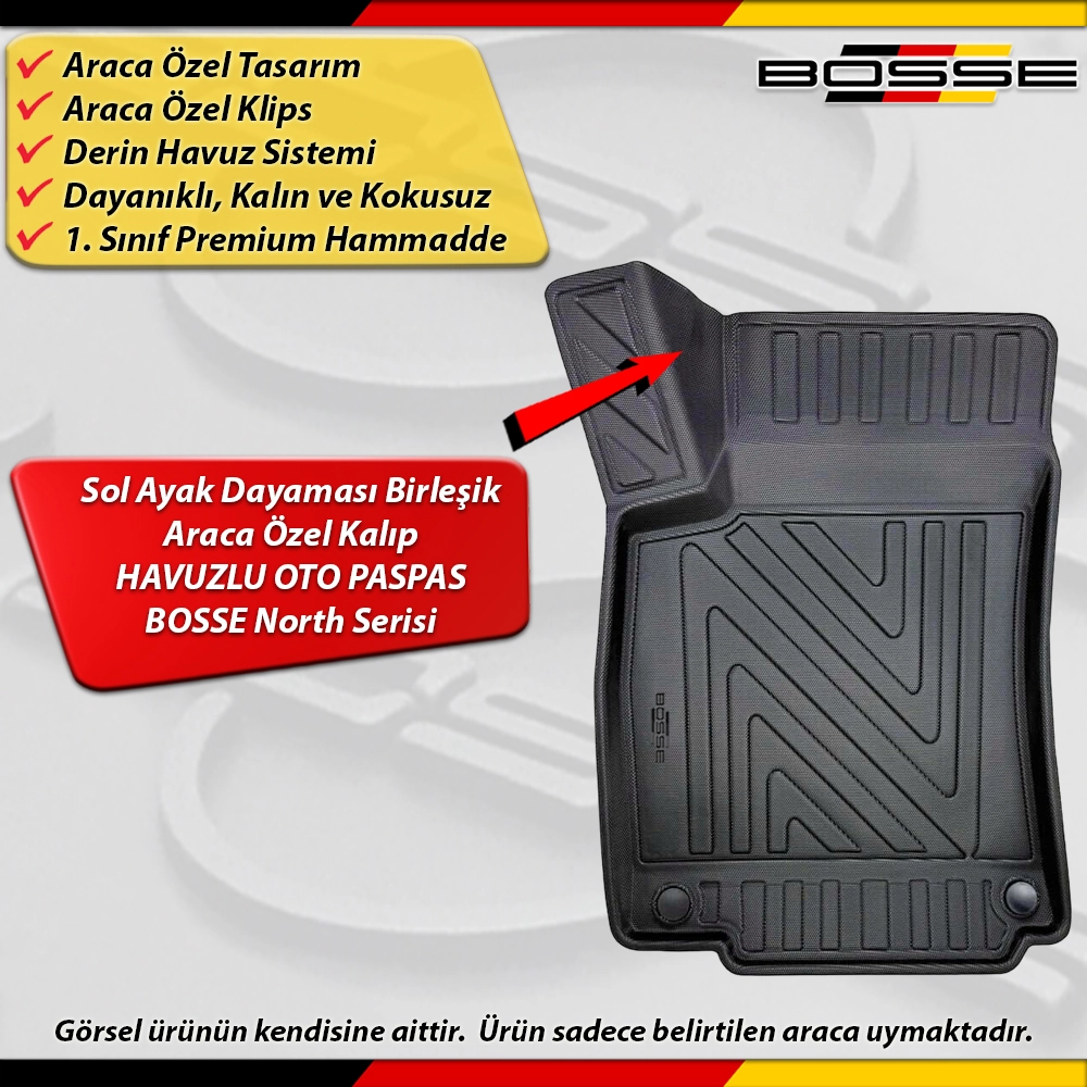 Mercedes GLB Paspas Araca Özel X247 Kasa 2019 Sonrası İçin Derin Havuzlu Paspas Serisi