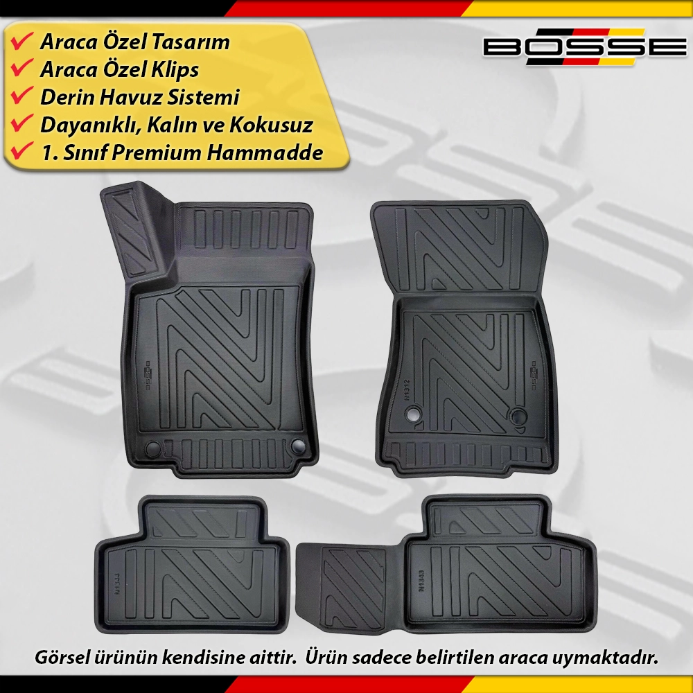 Mercedes GLB Paspas Araca Özel X247 Kasa 2019 Sonrası İçin Derin Havuzlu Paspas Serisi