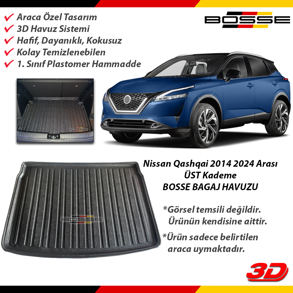 Nissan Qashqai Bagaj Havuzu Tekna 5 Koltuk (J11) 2014 2016 Arası BOSSE