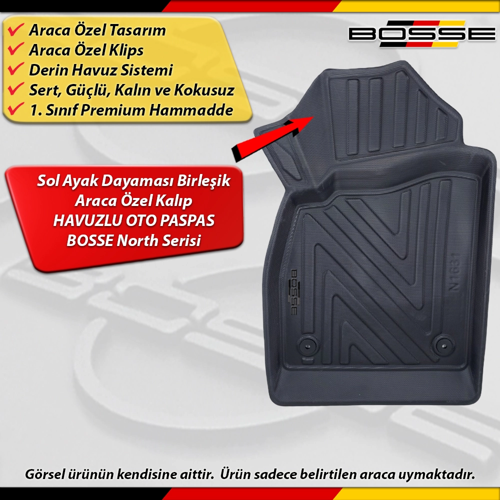 Opel Astra J Paspas Araca Özel 2009 2021 Arası Derin Havuzlu BOSSE North Serisi