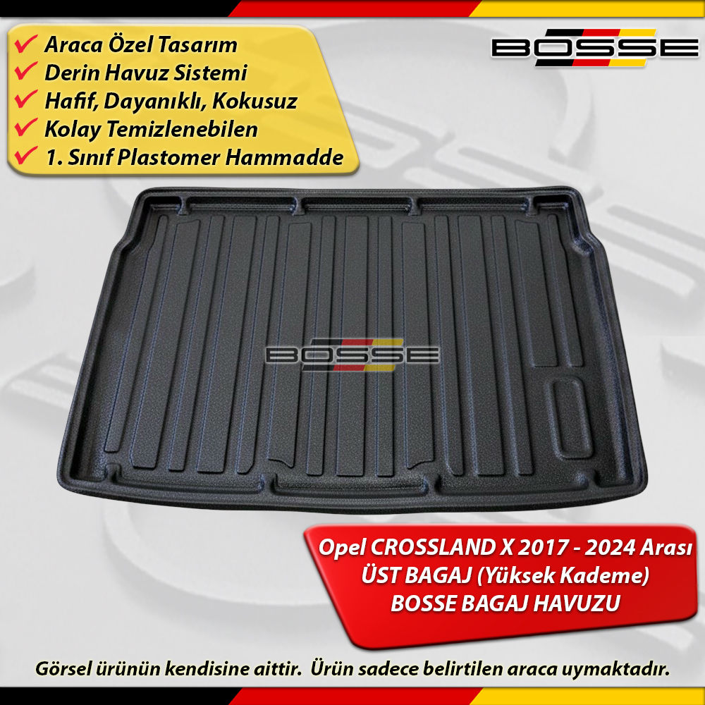 Opel Crossland X Bagaj Havuzu ÜST BAGAJ (Yüksek Kademe) 2017-2024 BOSSE 3D Bagaj Havuzu
