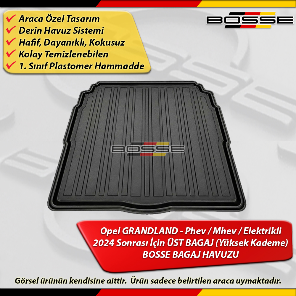 Opel Grandland Bagaj Havuzu ÜST BAGAJ (Yüksek Kademe) 2024 Sonrası BOSSE 3D Bagaj Havuzu