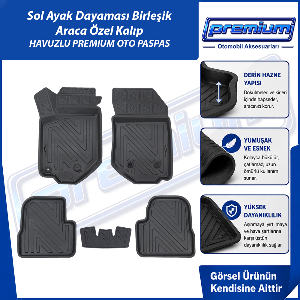 Peugeot 2008 Paspas Araca Özel 2019 Sonrası Derin Havuzlu Premium Oto Paspas