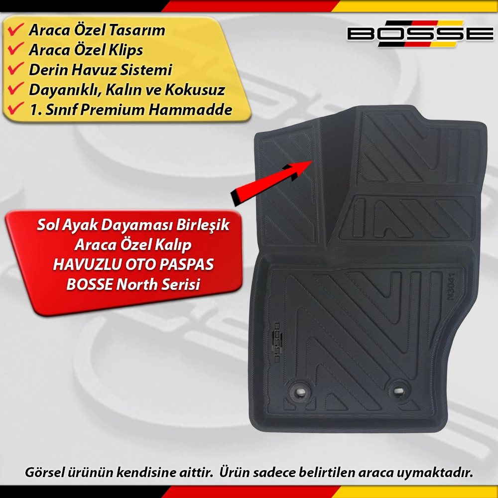 Land Rover Range Rover Sport Paspas Araca Özel 2013 2022 Arası Derin Havuzlu BOSSE North Serisi