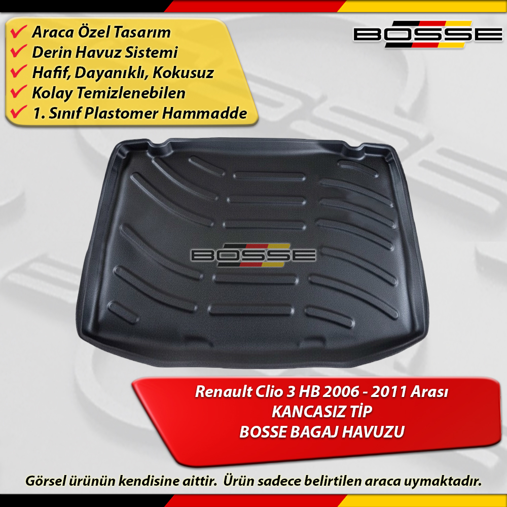 Renault Clio 3 Bagaj Havuzu HB Kancasız Tip 2006 2011 Arası BOSSE
