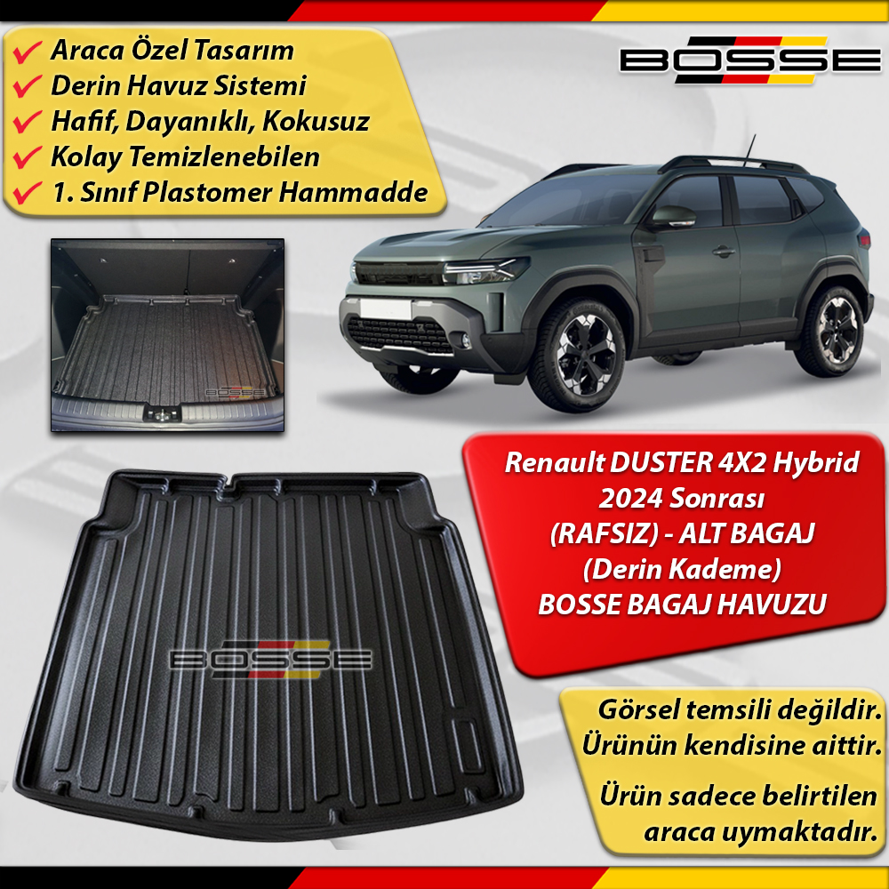 Renault DUSTER Bagaj Havuzu 4X2 Hybrid RAFSIZ - ALT BAGAJ (Derin Kademe) 2024 Sonrası BOSSE