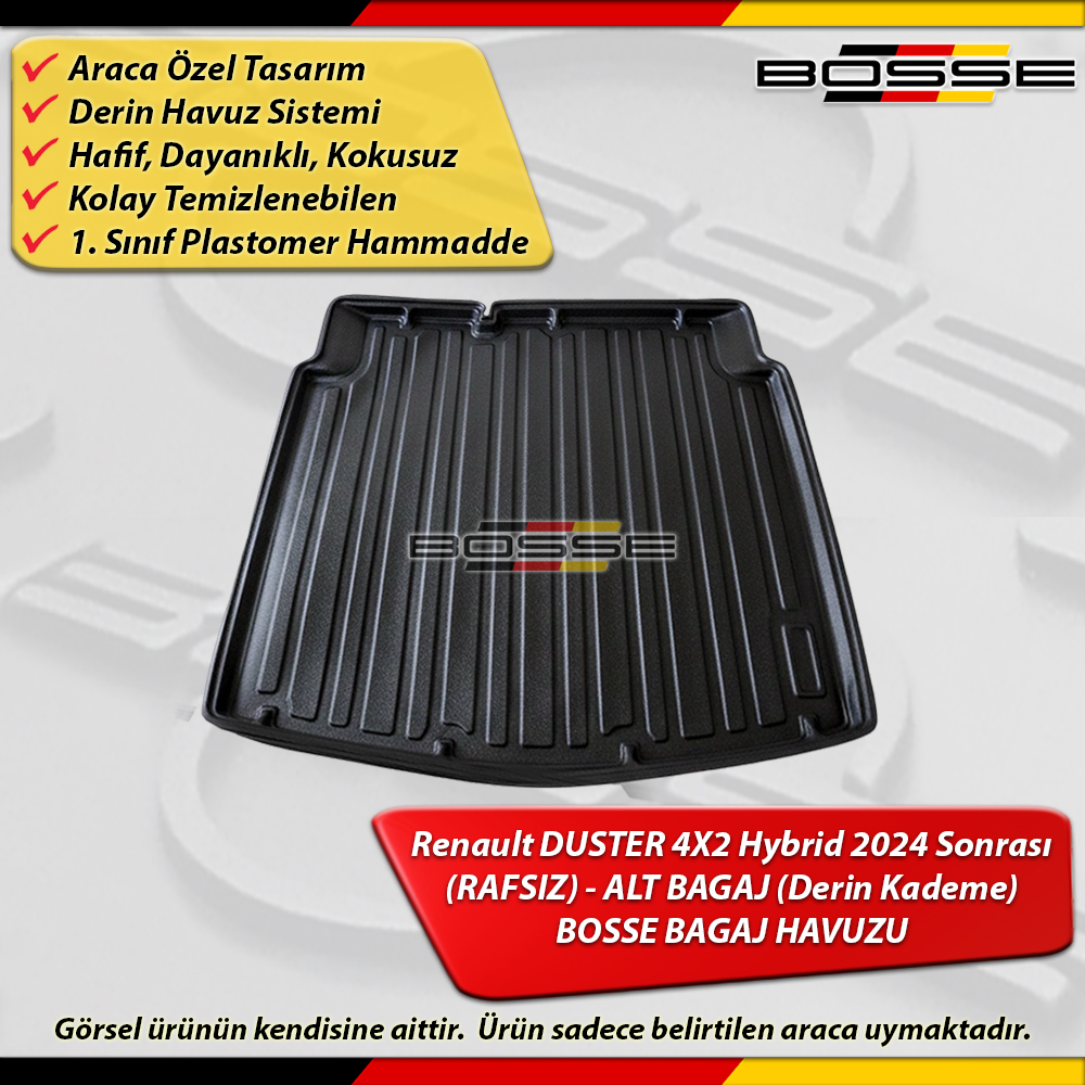 Renault DUSTER Bagaj Havuzu 4X2 Hybrid RAFSIZ - ALT BAGAJ (Derin Kademe) 2024 Sonrası BOSSE