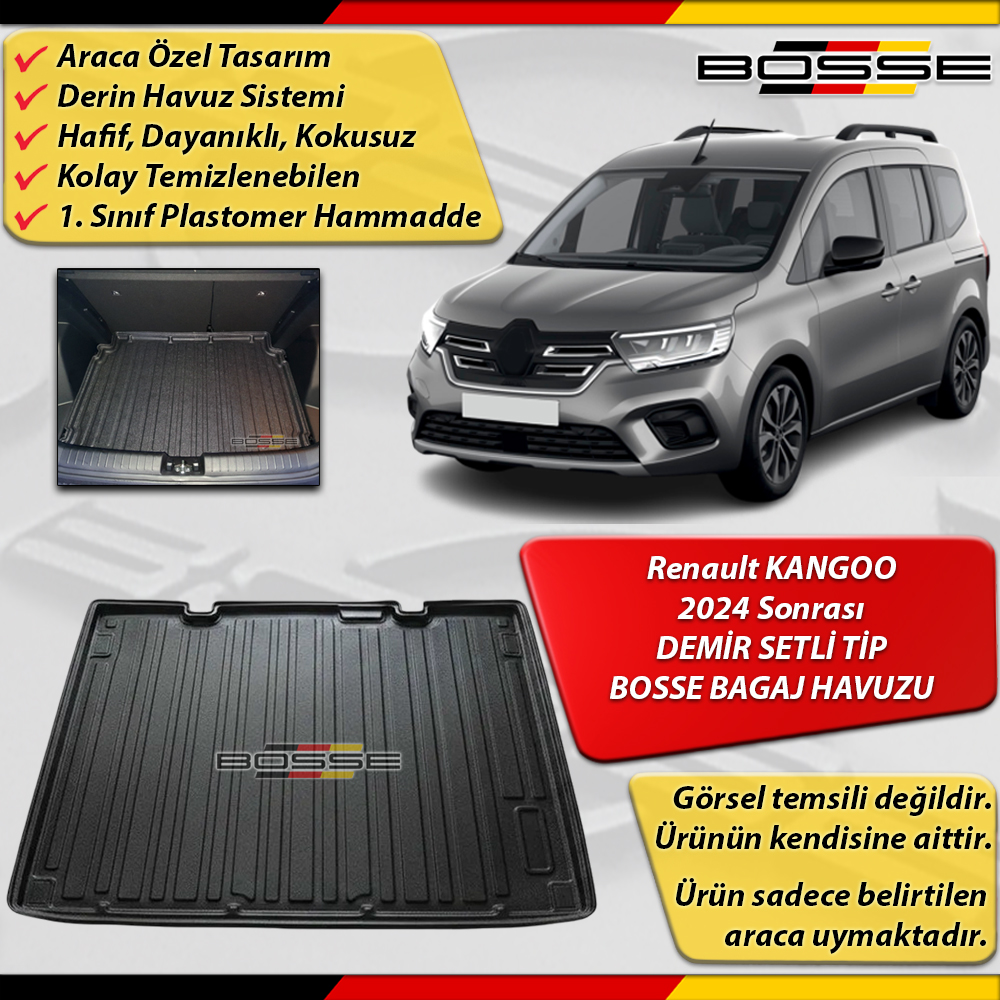 Renault KANGOO Bagaj Havuzu - BAGAJI DEMİR SETLİ TİP İçin 2024 Sonrası BOSSE